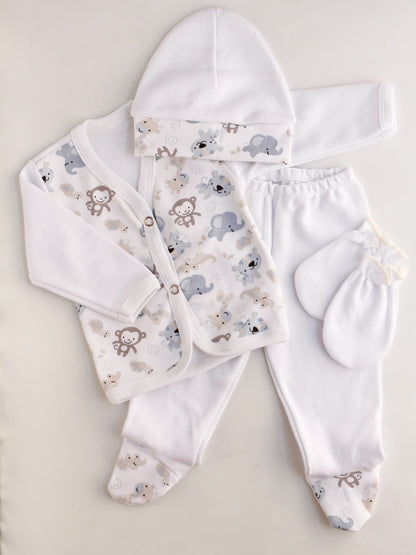 Ajuar 4 piezas Batita Estampada