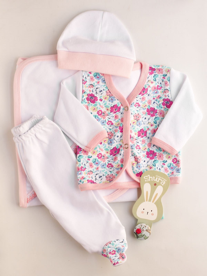 Ajuar 4 piezas Batita Estampada